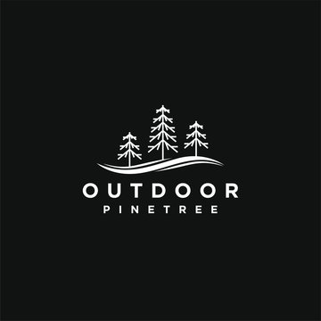 Outdoor logo with pine tree