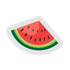 Watermelon cut dotted sticker. Vector illustration design