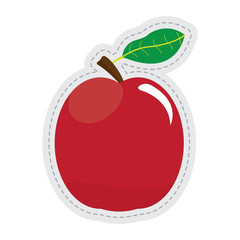 Apple dotted sticker image. Vector illustration design