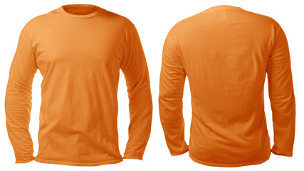 Orange Long Sleeved Shirt Design Template