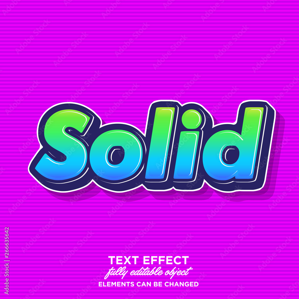 Poster cartoon font effect with solid color style for some title