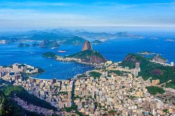 The mountain Sugarloaf and Botafogo in Rio de Janeiro, Brazil