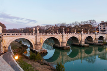 Fototapeta premium Ponte Sant Angelo, Rome, Italy
