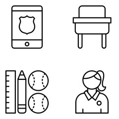 Education Vector Line Icon Set
