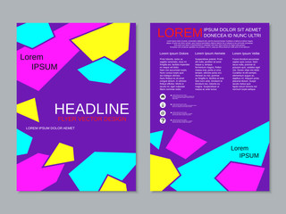 Modern professional two-sided flyer vector design template