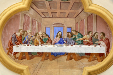 La cne. Dernier repas de JŽsus avec les ap™tres. Eglise Saint-Nicolas de VŽroce..