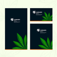 Fototapeta na wymiar Green cannabis leaf Background vector illustration.