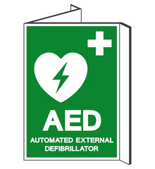 Fototapeta premium AED Automated External Defibrillator Symbol Sign, Vector Illustration, Isolate On White Background Label .EPS10
