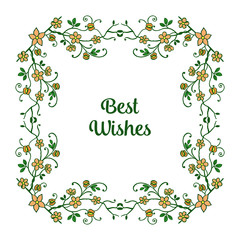 Vector illustration orange wreath frames isolated on white background for best wishes