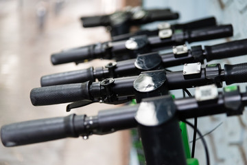 Electric scooters in the street 