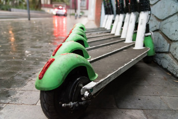 Electric scooters in the street 