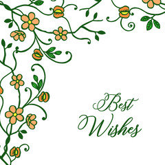 Vector illustration artwork of flower frames with greeting card of best wishes