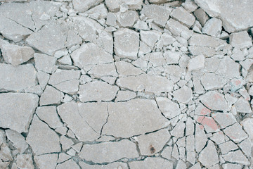 broken road texture in city