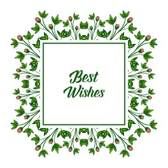 Obraz premium Vector illustration various crowd of leaf floral frame for card best wishes