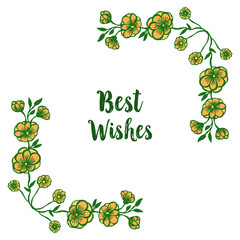 Vector illustration yellow wreath frame for decorative of best wishes