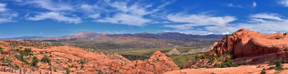 Views from the Lower Sand Cove trail to the Vortex formation, by Snow Canyon State Park in the Red Cliffs National Conservation Area, by Gunlock and St George, Utah, United States. 