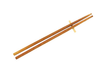 Chopsticks for wooden with Clipping Path on White Background.