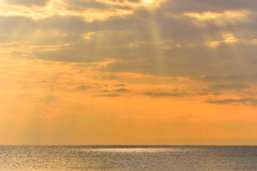 鎌倉材木座海岸の夕景