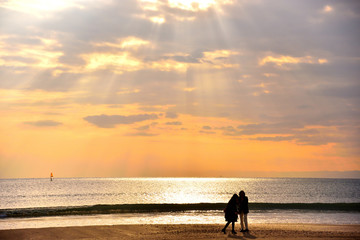 Fototapeta premium 鎌倉材木座海岸の夕景