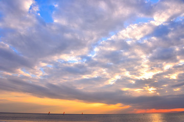 鎌倉材木座海岸の夕景