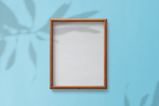 Wooden picture frame mockup
