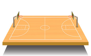 landscape of outdoor basketball court in daytime