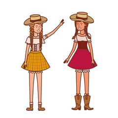 farmers women talking with straw hat