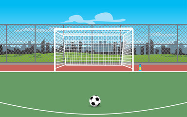 landscape of outdoor futsal field in daytime