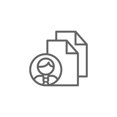 Files man outline icon. Elements of Business illustration line icon. Signs and symbols can be used for web, logo, mobile app, UI, UX