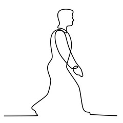 Businessman Walking Continuous Line