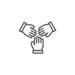Teamwork puzzle hand outline icon. Elements of Business illustration line icon. Signs and symbols can be used for web, logo, mobile app, UI, UX