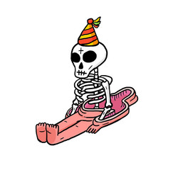 isolated character illustration white skull