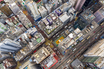 Top view of Hong Kong city