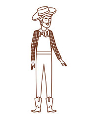 man farmer with straw hat