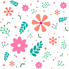 Cute flower blossom seamless background,vector