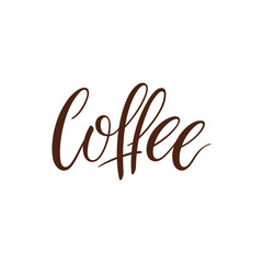 Hand drawn calligraphy word coffee.
