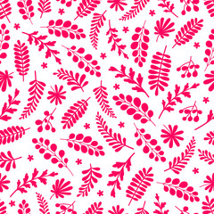 Seamless abstract flower and leaves