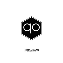 Q O QO Initial logo letter with minimalist concept. Vector with scandinavian style logo.