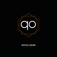 Q O QO Initial logo letter with minimalist concept. Vector with scandinavian style logo.