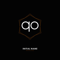 Q O QO Initial logo letter with minimalist concept. Vector with scandinavian style logo.