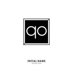 Q O QO Initial logo letter with minimalist concept. Vector with scandinavian style logo.