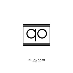 Q O QO Initial logo letter with minimalist concept. Vector with scandinavian style logo.