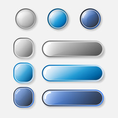 Blue and grey button set