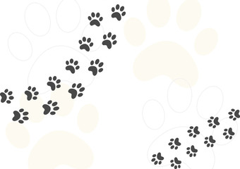Cat cute feet footprint background,vector illustration.