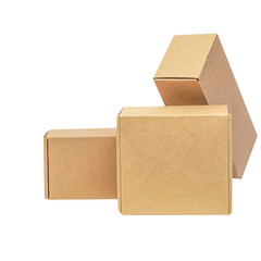 Cardboard boxes for goods on a white background. Different size. Isolated on white background.