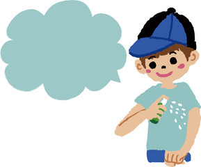 虫除けスプレー　男の子 ふきだし