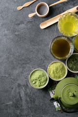 Variety of matcha tea
