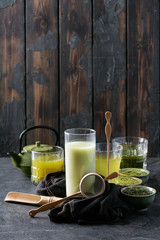 Variety of matcha tea