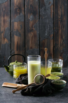 Variety of matcha tea