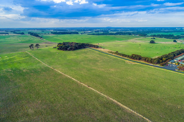 Aerial landscape of grasslands in Australia